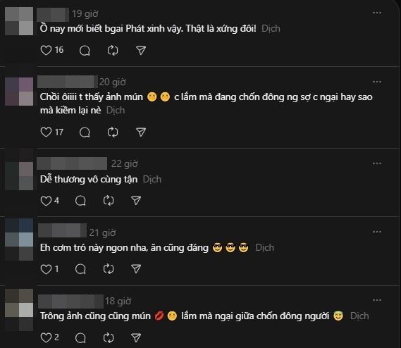 Khán giả bày tỏ tình cảm cho cặp đôi.