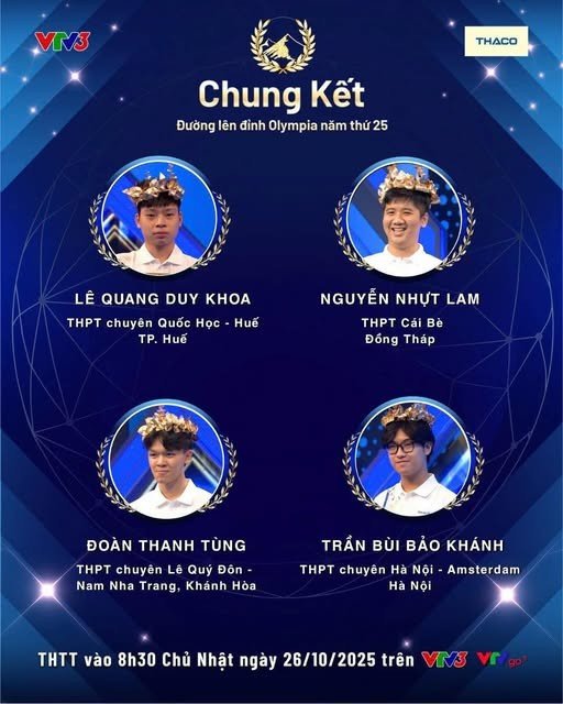 Lộ diện 4 ‘nhà leo núi’ chung kết năm Đường lên đỉnh Olympia năm thứ 25 - 1