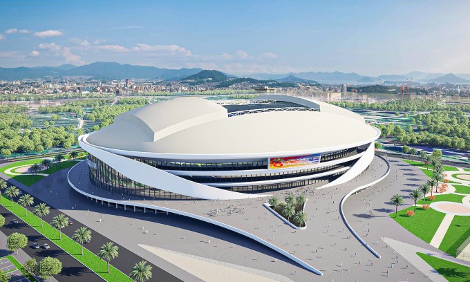 Phối cảnh sân PVF có sức chứa 60.000 chỗ ngồi tại Hưng Yên. Ảnh: PVF