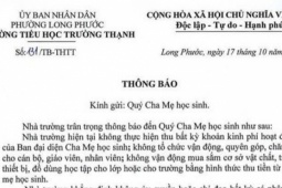 Trường học ở TP HCM ra thông báo