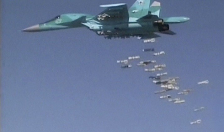 Chiến đấu cơ Su-34 trong một đợt rải bom. Ảnh: Military Watch.