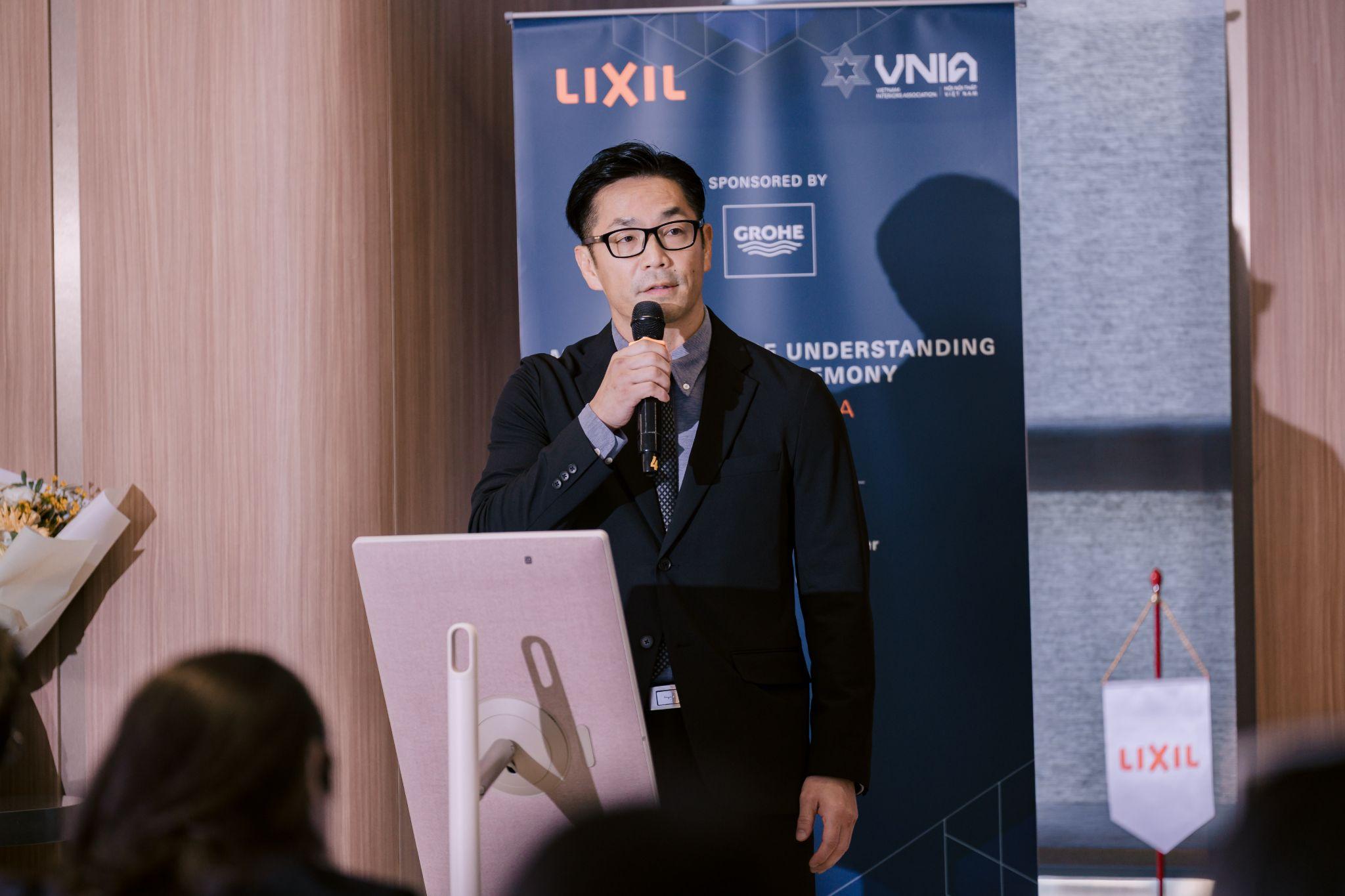 Ông Uchidate Katsuaki, Tổng Giám đốc LIXIL Việt Nam, chia sẻ về tầm nhìn hợp tác cùng VNIA