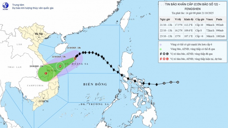 Tin mới nhất bão số 12: Cách Đà Nẵng 450km, mưa lớn đỉnh điểm từ chiều 22-23/10 - 1