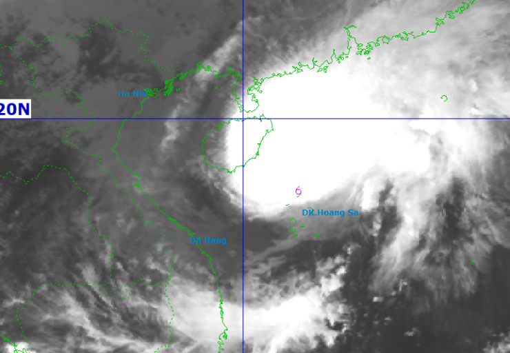 Ảnh vệ tinh chụp bão Fengshen lúc 16h chiều nay.