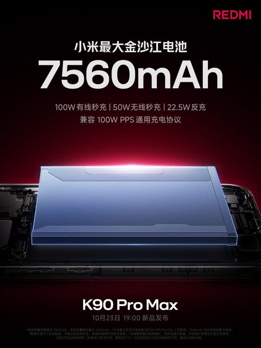 Redmi K90 Pro Max sẽ có thời lượng pin ấn tượng