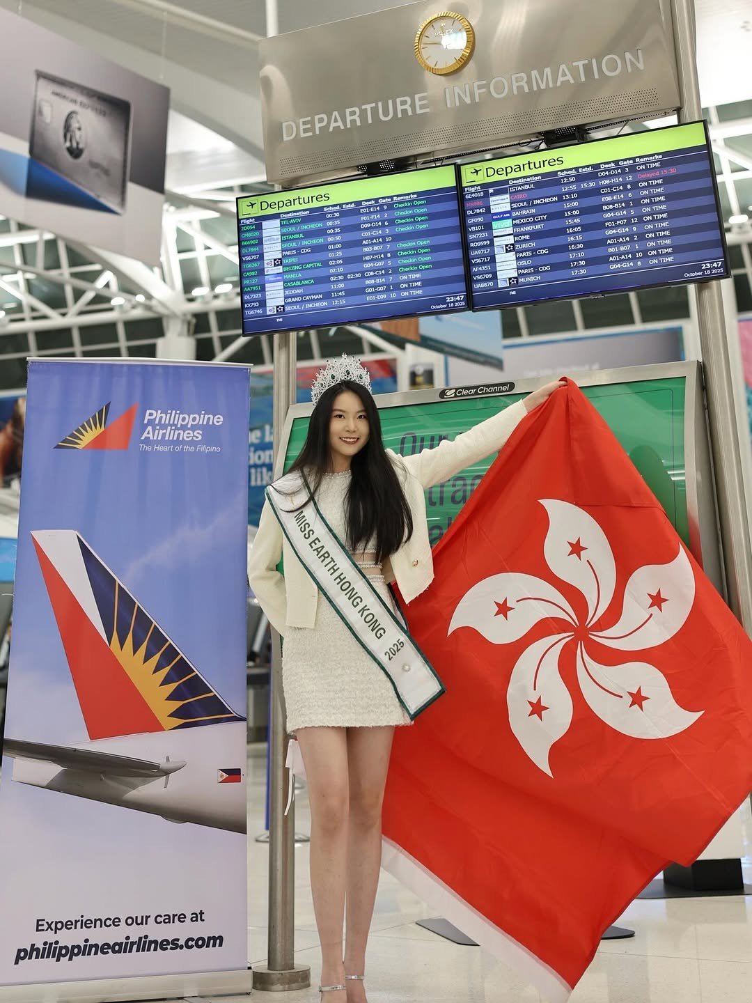 Đại diện Hong Kong (Trung Quốc) - Shiyuan Luo háo hức sang Philippines nhập cuộc cùng dàn thí sinh Hoa hậu Trái Đất 2025.
