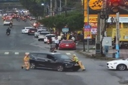 Tạm giữ hình sự đối tượng hất Cảnh sát giao thông lên nắp capo xe rồi bỏ chạy