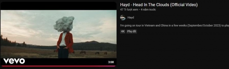 Head in the Clouds là ca khúc nổi tiếng nhất của Hayd.