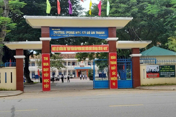 Trường THCS Ân Thạnh, nơi xảy ra sự việc