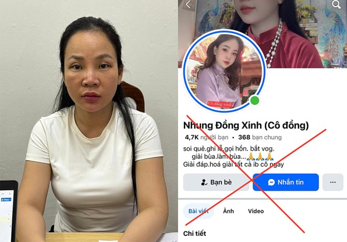 Cô đồng Nhung thu mỗi lần làm lễ từ 200.000 đồng đến 1,5 triệu. Ảnh: Công an cung cấp