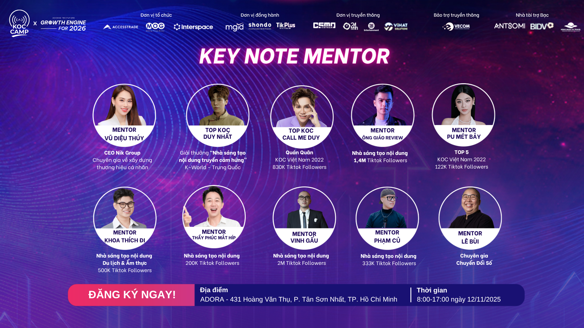 Dàn mentor gồm các KOL, KOC nổi tiếng “cầm tay chỉ việc” cho publisher ngay trên sân khấu, hướng dẫn lên sóng thật – ra đơn thật trong khuôn khổ sự kiện.