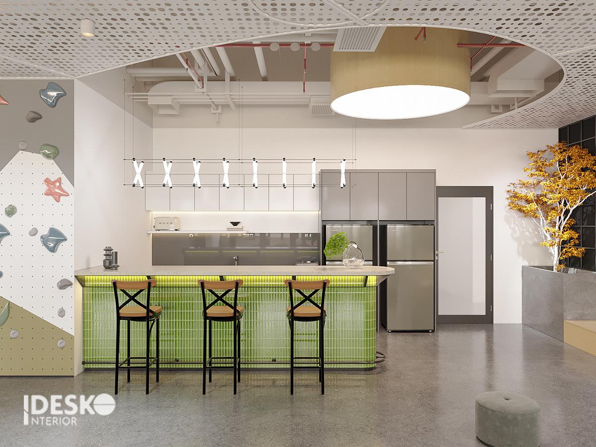Khu pantry với thiết kế mở, mang đến không gian thoáng đãng và thư giãn