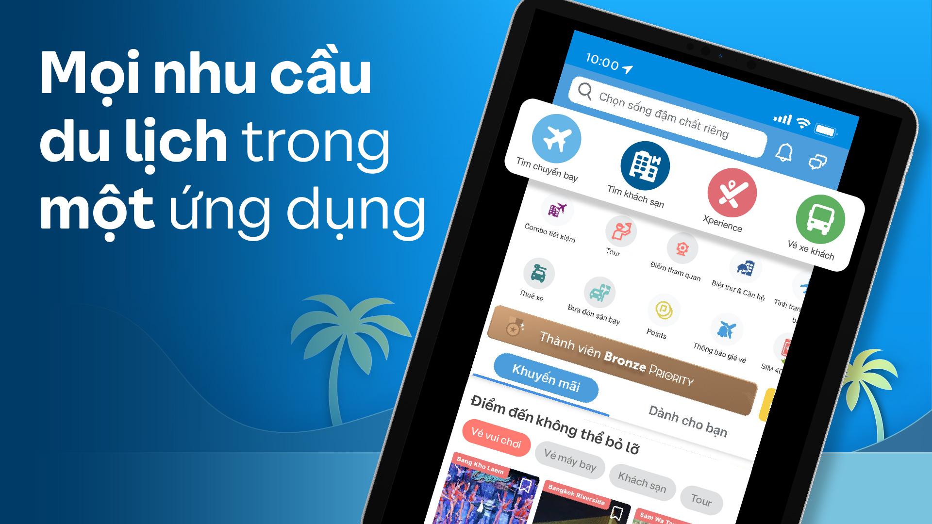 Một ứng dụng du lịch tổng hợp, giúp bạn có hành trình nhanh, gọn