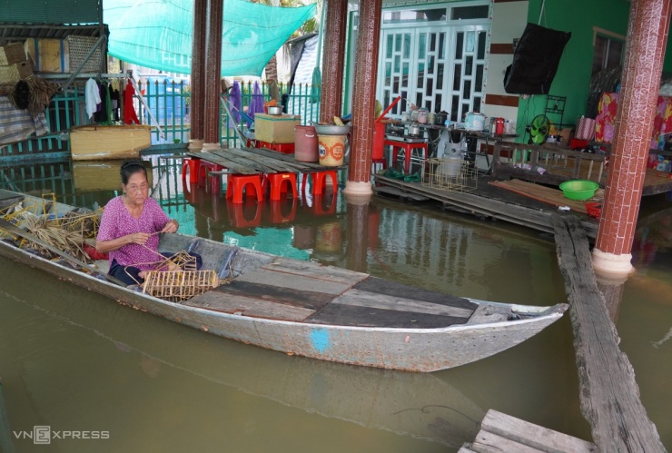 Bơi xuồng trong nhà ở đợt lũ lớn nhất thập kỷ tại Đồng Tháp Mười - 3