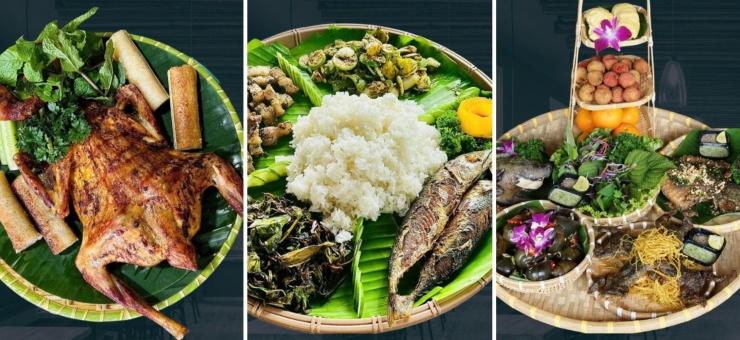 Ẩm thực tại Buôn Gơ Rin đậm đà vị ngon Tây Nguyên với các món dân dã như gà nướng cơm lam, cá suối rau rừng...&nbsp;Ảnh: Buôn Gơ Rin.