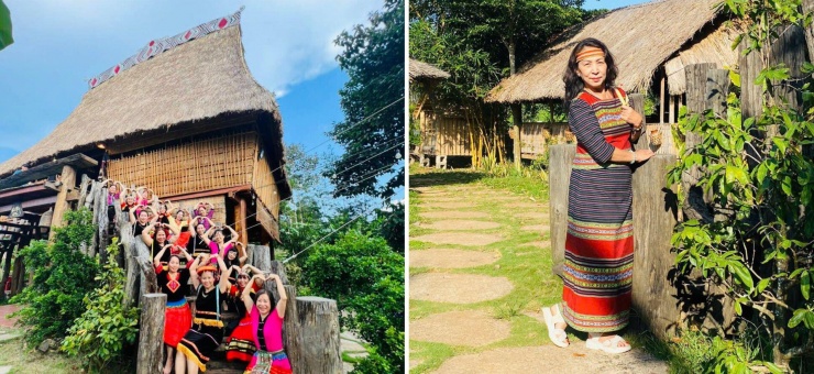 Không gian văn hóa nhà sàn Tây Nguyên tại Buôn Gơ Rin được tái hiện chân thật.&nbsp;Ảnh: Buôn Gơ Rin.