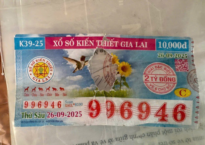 Tờ vé số trúng độc đắc của ông L.