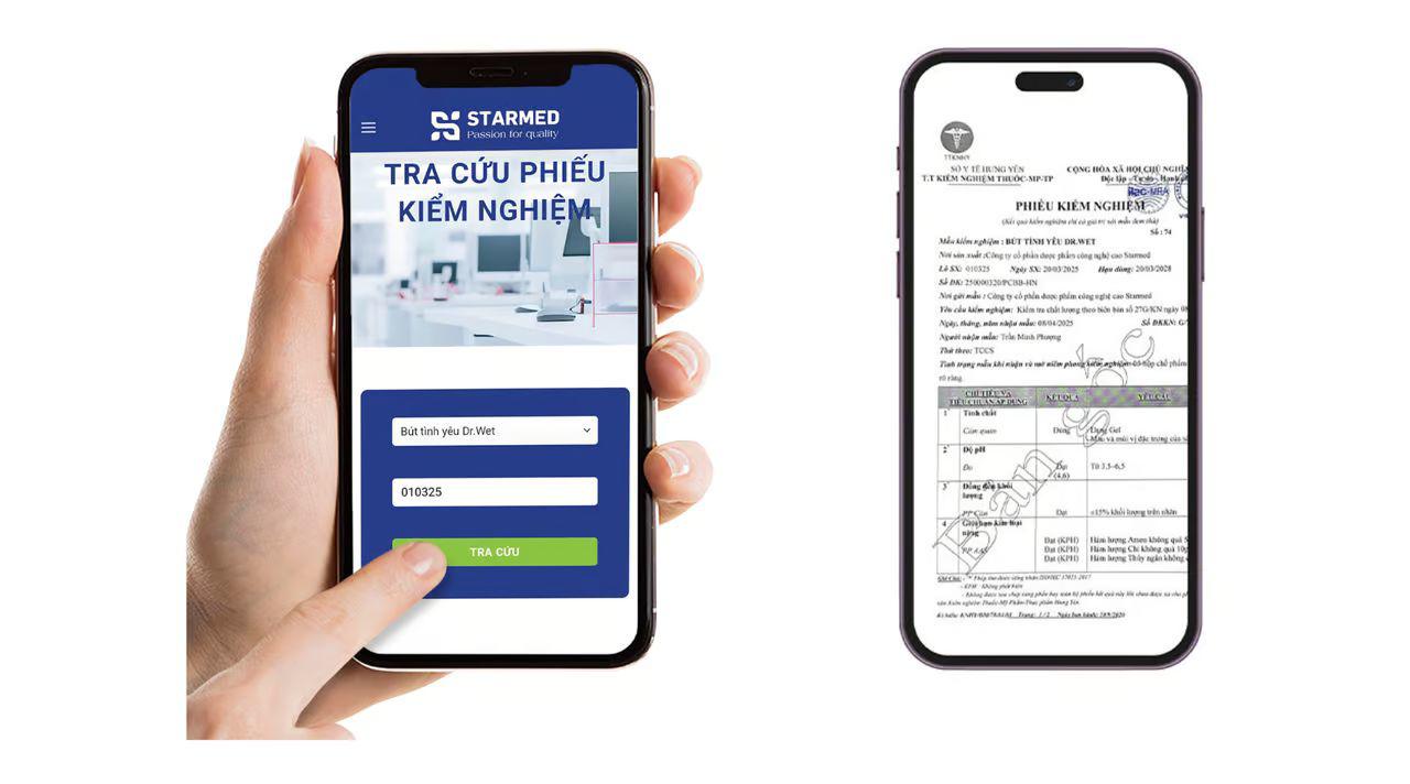 Mỗi sản phẩm Dr.Wet đều có mã QR riêng, cho phép người tiêu dùng kiểm tra lô sản xuất, kết quả kiểm nghiệm và chứng nhận chất lượng
