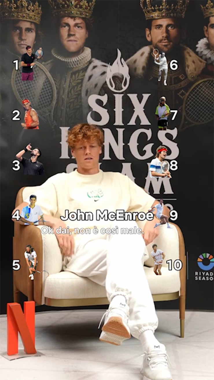 Danh sách xếp hạng 10 huyền thoại tennis của Jannik Sinner