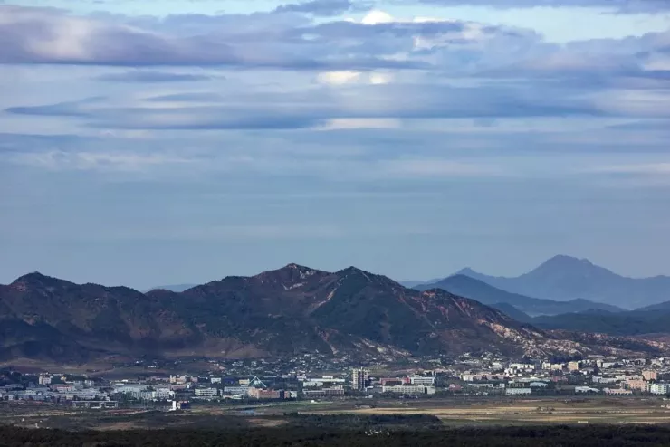 Thành phố biên giới Paju của Hàn Quốc nhìn từ trên cao. Ảnh: YONHAP