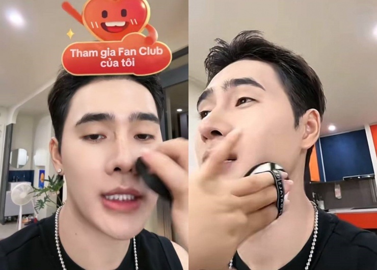 Cứ mỗi lần livestream là Nhâm Phương Nam lại ngồi makeup.