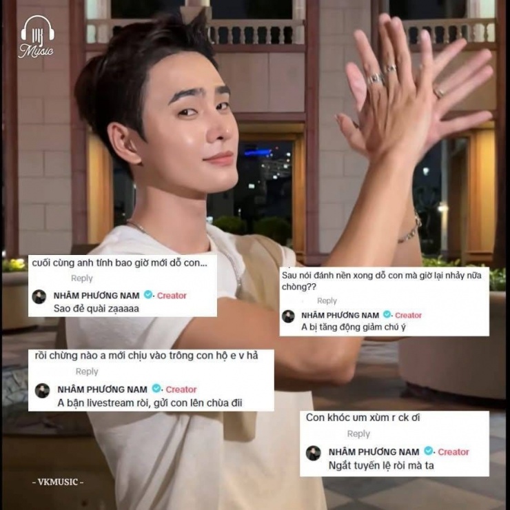 Nhâm Phương Nam trả lời bình luận liên tục khiến khán giả bất ngờ. Nguồn tổng hợp: VKMUSIC