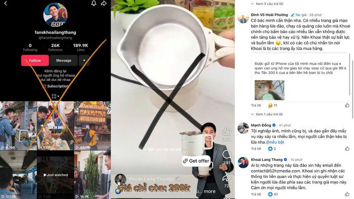 Khoai Lang Thang đau đầu vì bị giả mạo hình ảnh đi lừa đảo