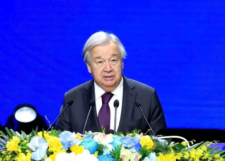 Tổng Thư ký LHQ António Guterres phát biểu tại sự kiện. Ảnh: Như Ý