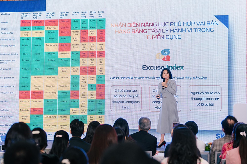 Bà Phạm Thị Mỹ Lệ, Co-Founder & Chairwoman, SKALE với bài tham luận Tam giác vàng cho đội sales thời lượng tử, Hành vi, văn hoá và AI