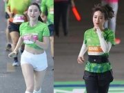 Hot girl Trang Lê, Hà Kim "thắp sáng" đường chạy marathon đêm tại Hà Nội