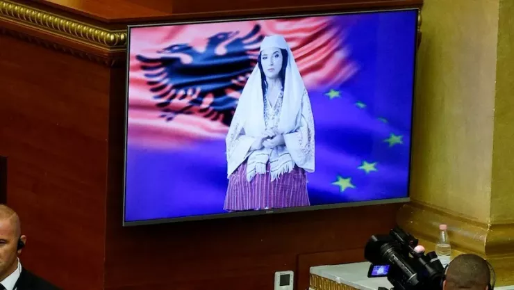 Bộ trưởng AI Diella của Albania. Ảnh: AFP