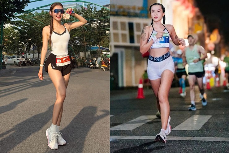 Người đẹp Phương Linh nổi bật với vòng ba 98cm, Vy Phan lọt top 3 giải chạy ở Hà Nội