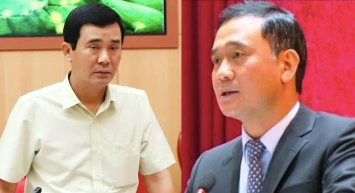 Bị can Hồ Đại Dũng (trái) và Ngô Ngọc Đức. Ảnh: T.L.