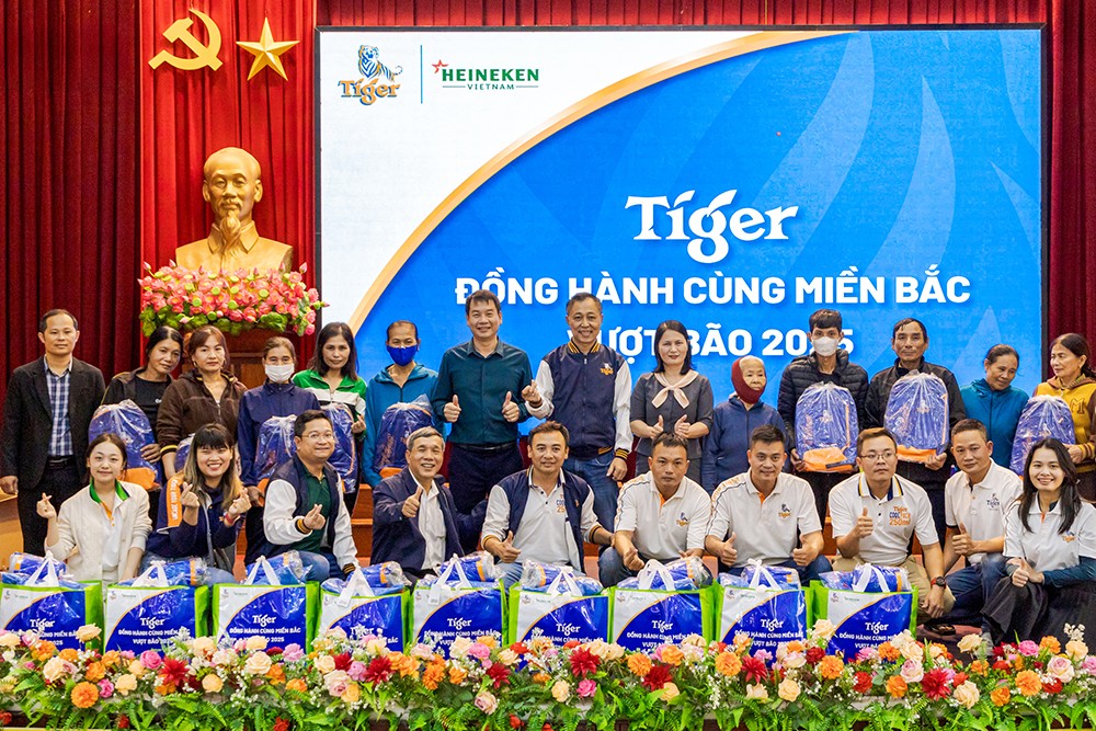 Chương trình“Tiger đồng hành cùng miền Bắc vượt bão 2025”được triển khai tại nhiều địa phương