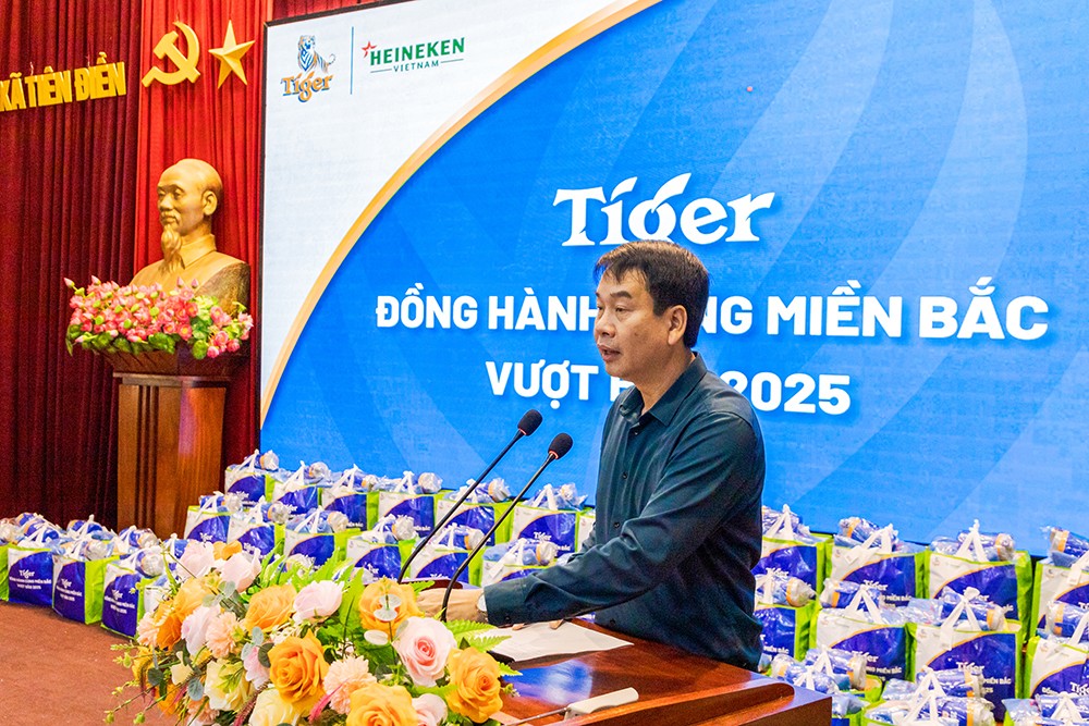 Ông Phan Văn Lĩnh - Chủ tịch UBND xã Tiên Điền, tỉnh Hà Tĩnh phát biểu tại chương trình
