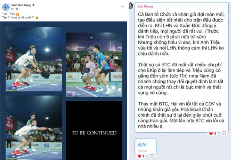 Phía Trịnh Linh Giang và người của ban tổ chức lên tiếng