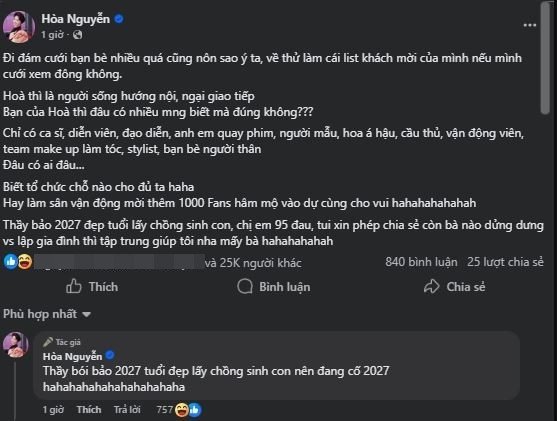 Dòng trạng thái gây chú ý của Hòa Minzy.