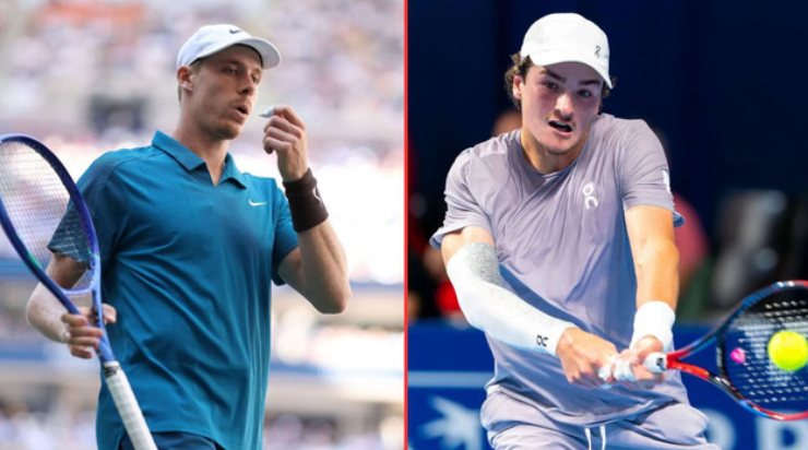 Sau tứ kết Basel Open, Fonseca (bên phải) gặp lại người đàn anh Shapovalov (bên trái)
