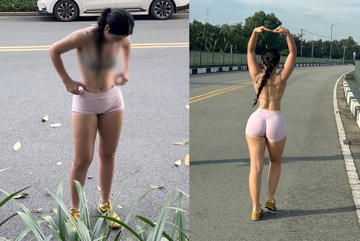 Cô gái gây tranh cãi khi "thả rông" chạy bộ