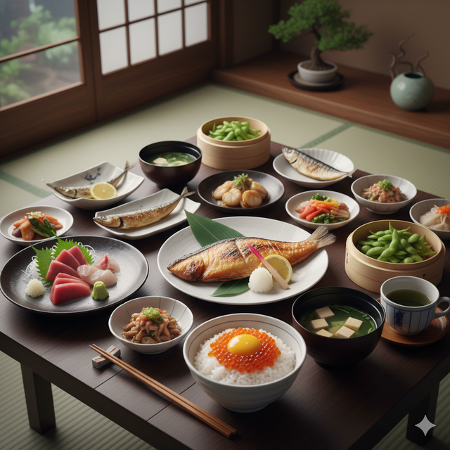 Chế độ ăn cân bằng của người Nhật giúp người Nhật sống thọ.