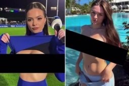 Sự thật việc nữ phóng viên thể thao vừa dẫn vừa khoe "vòng 1" quyến rũ