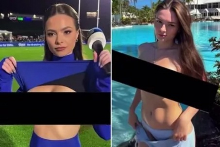 Sự thật việc nữ phóng viên thể thao vừa dẫn vừa khoe "vòng 1" quyến rũ