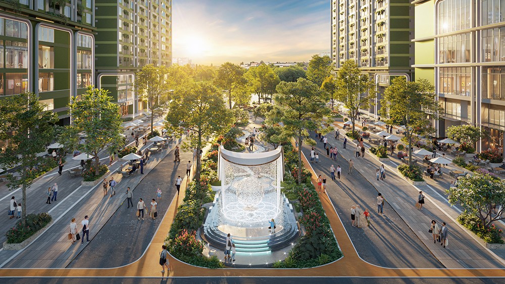 Phối cảnh công viên trung tâm tại La Pura