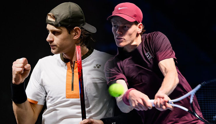 Sinner (bên phải) xuất trận Paris Masters với trận đấu gặp Zizou (bên trái)