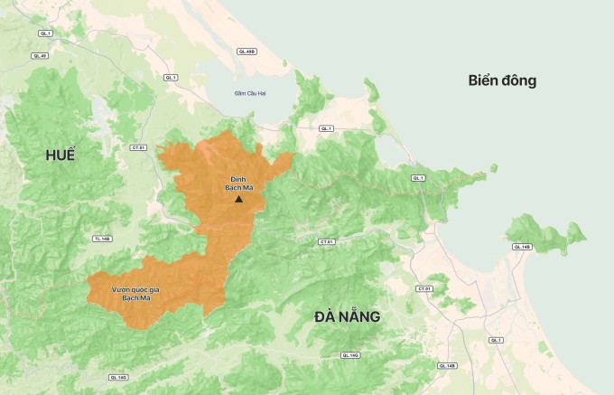 Đỉnh Bạch Mã, nơi có lượng mưa cao thứ nhì thế giới. Đồ họa: Tâm Thảo