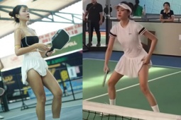 Hot girl "vén váy" gây sốt pickleball, phong cách nổi bật từ Việt Nam đến quốc tế