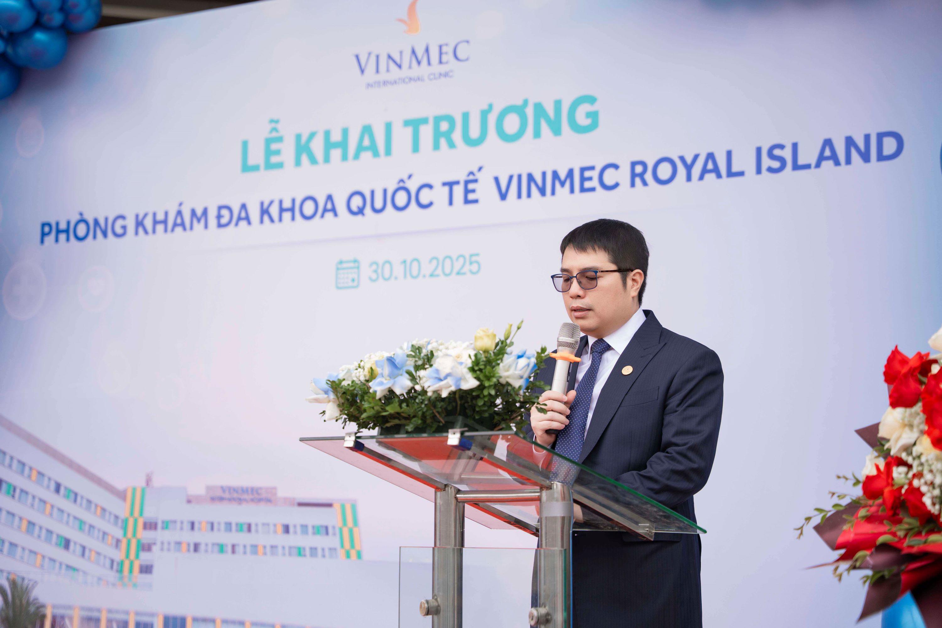 TS.BS Nguyễn Hữu Mạnh - Giám đốc Bệnh viện Đa khoa Quốc tế Vinmec Hải Phòng phát biểu tại sự kiện