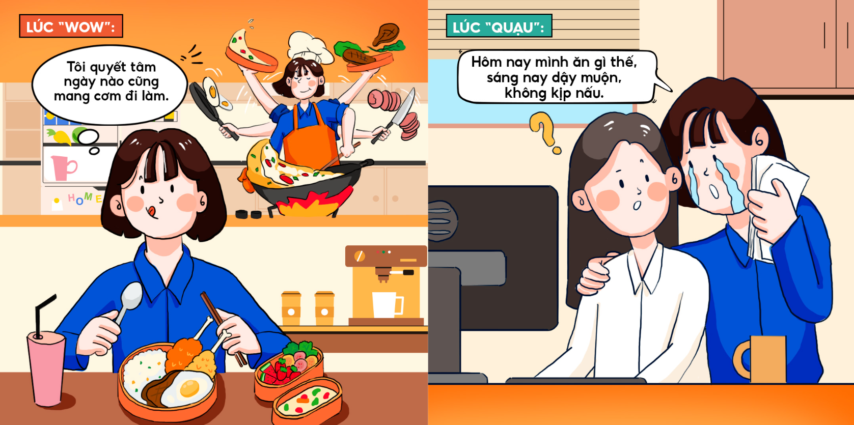 Không phải lúc nào “hội đảm đang” cũng đủ hứng thú “lăn vào bếp” mỗi ngày.