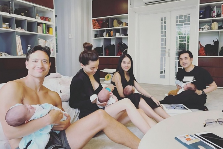 Dương Khắc Linh ôn kỷ niệm 5 năm trước, khi gia đình anh và nhà Hồ Ngọc Hà còn là bố mẹ bỉm sữa.