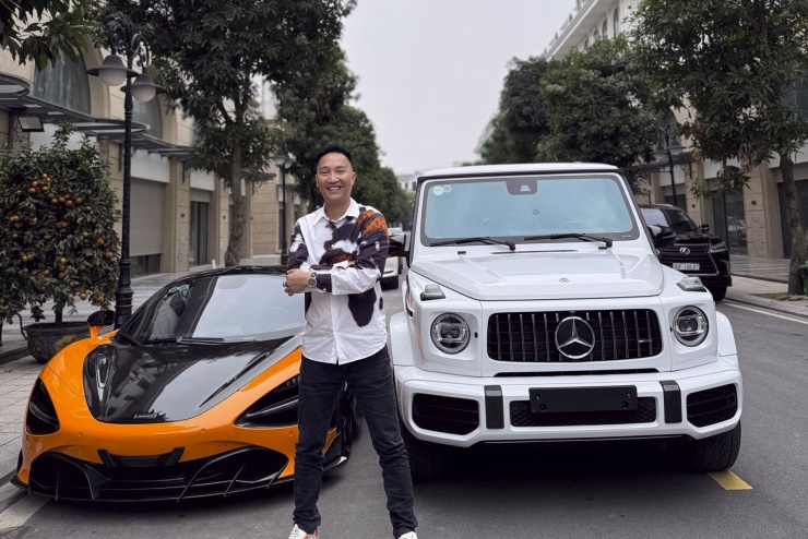 Huấn "Hoa Hồng" thường xuyên xuất hiện với dàn xe sang, siêu xe có trị giá hàng tỷ đồng. Ảnh: FBNV